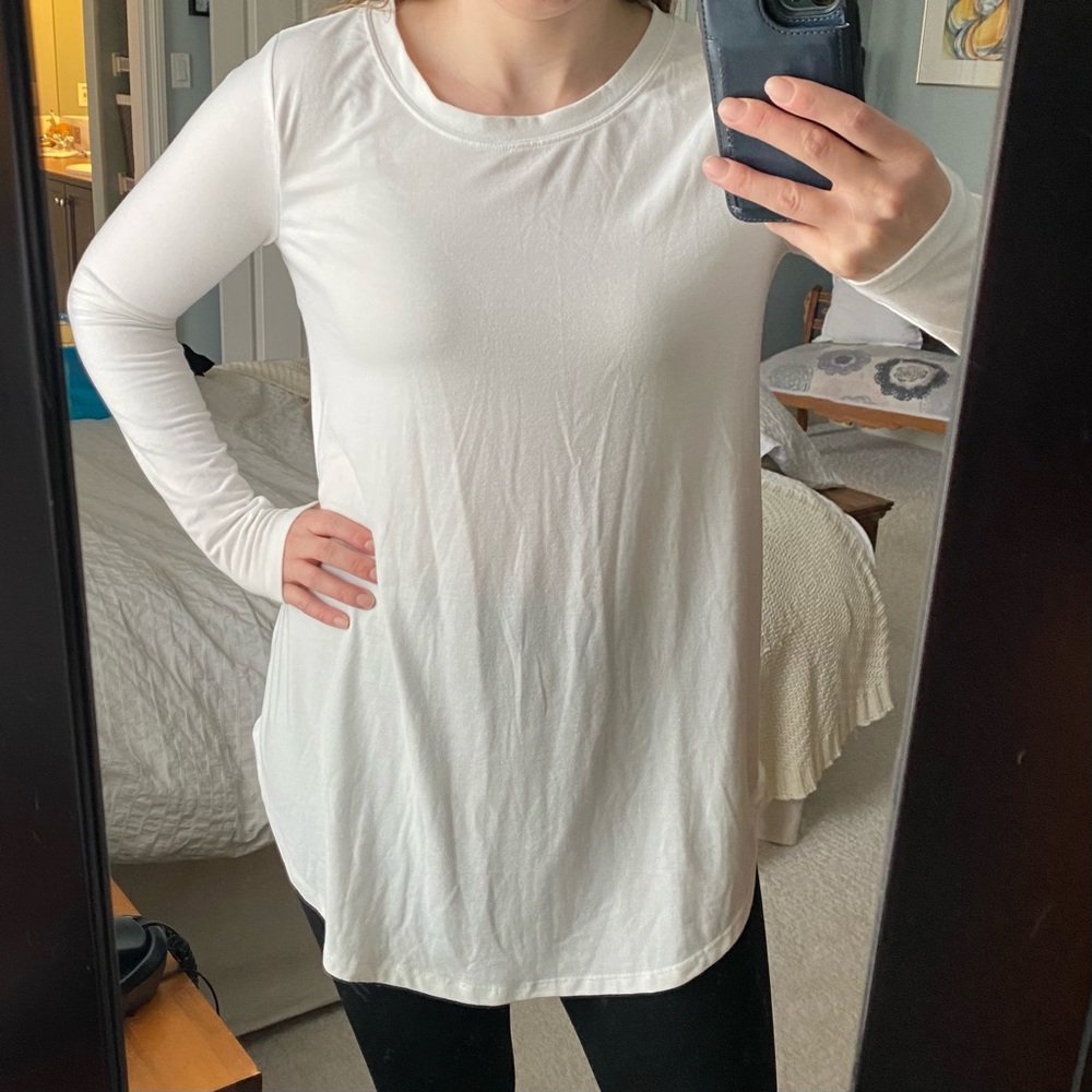 **SOLD**Zenana Premium Long Sleeve White Shirt